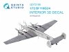 Quinta Studio QD72188 Bf 110G2/4 3D-Printed & coloured Interior on decal paper (Eduard) 1/72